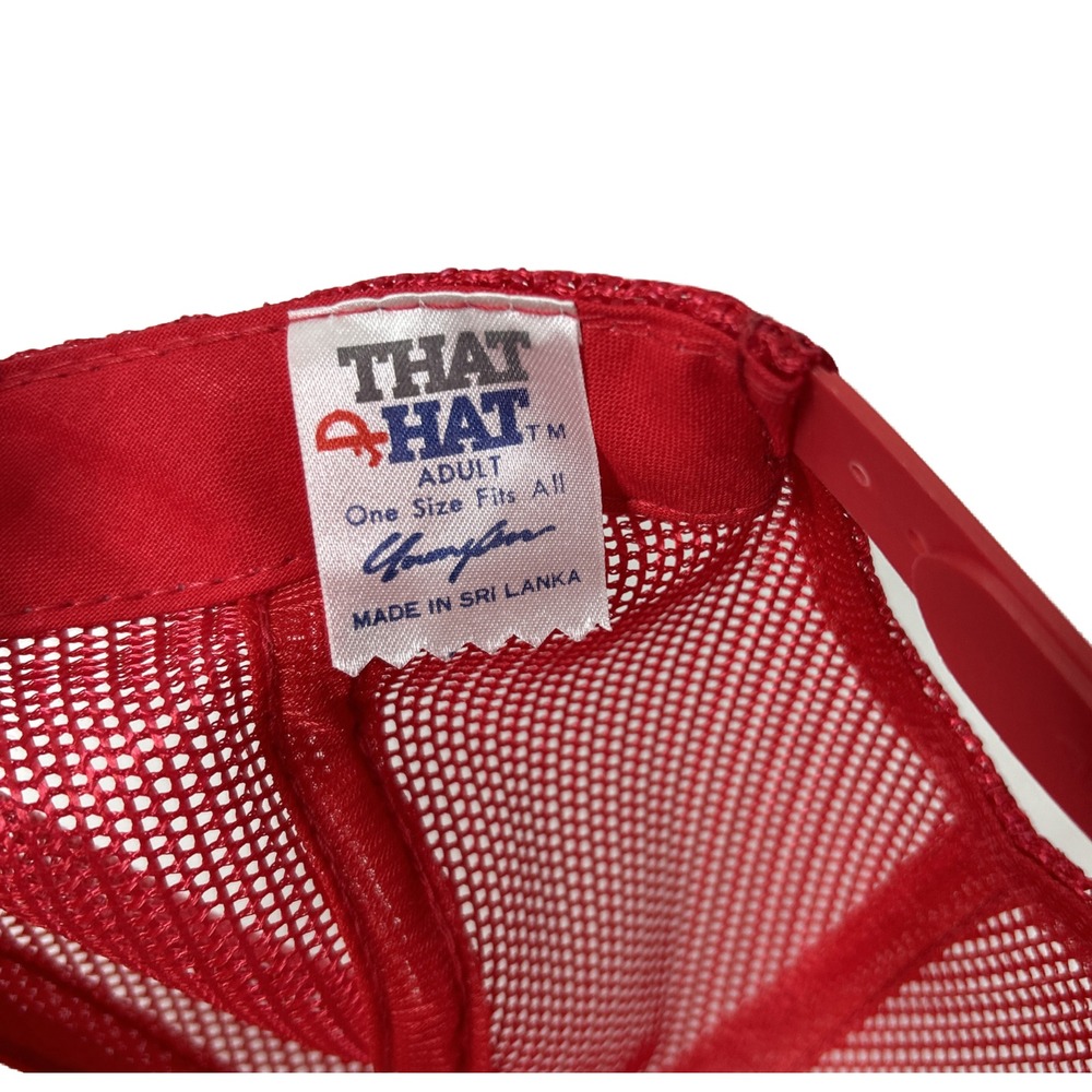 VTG Red & White Latimer County Sportsman Club Trucker Hat Snap Back Headwear Cap - Picture 6 of 6